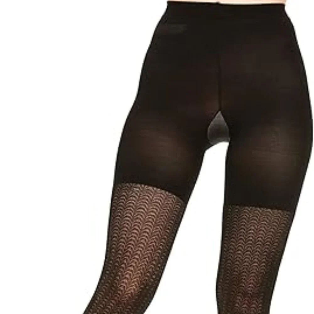 Spanx Love Your Assets Textured Shaping Tights Black Size 2 NEW Wish Bone 2 PAIR